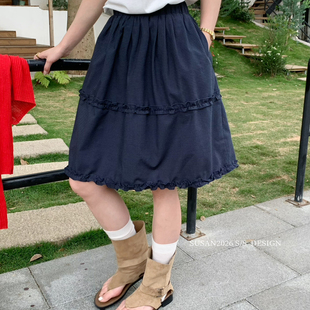 SUSAN 夏上新万搭无忧韩系质感百搭格子半身裙3220s