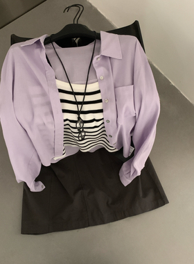 ULOUR/U粒-休闲裤韩味氛围感拉满套装(配眼镜挂脖)(两件套)53038