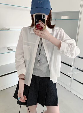 ACME PRETTY春韩系衬衫吊带项链三件套简约百搭宽松长袖上衣女E05