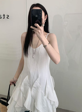ULOUR/U粒-26年早春韩系叠穿吊带蕾丝裙连衣裙10050