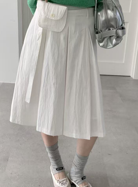 ULOUR/U粒-上新韩系爆款百褶裙无敌百搭显瘦半身裙(配腰包)95190
