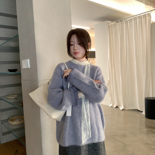 IMISS-标奶呼呼～高品质加厚大版型兔绒圆领毛衣S991581