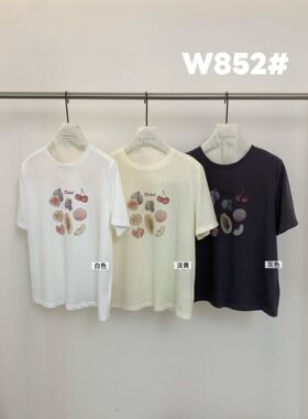 ACME PRETTY韩系水果印花短袖T恤女宽松圆领甜美减龄百搭上衣w852