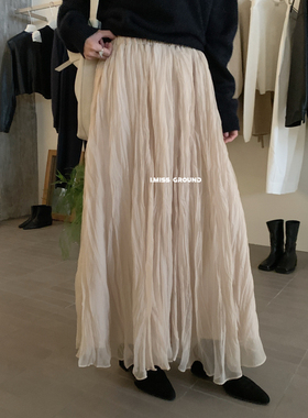 IMISS爆款温柔儿仙仙褶皱半身裙H70796