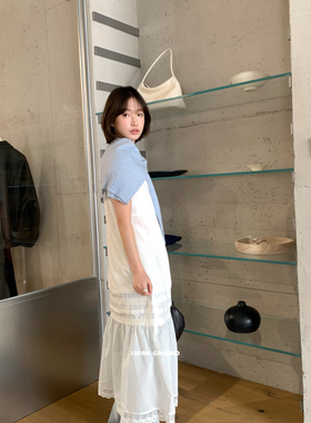 IMISS-春上新时尚气质蕾丝拼接V领吊带连衣裙R90595