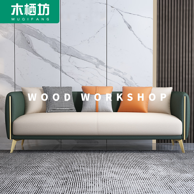 轻奢沙发小户型网红款简约客厅服装店出租房双人三人科技布小沙发