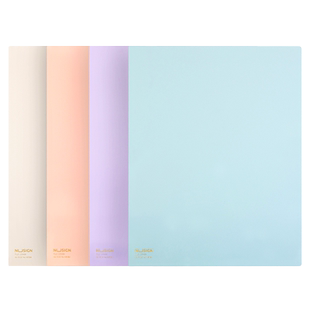 得力4入插页文件夹多层L型文件套夹A4透明插袋式多页夹文件保护套塑料儿童学生用l夹试卷收纳l形插页式幼儿园