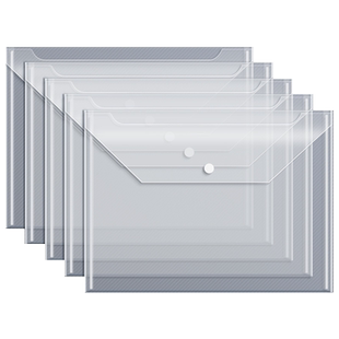 A4文件袋透明塑料加厚大容量按扣袋学生用试卷袋收纳档案袋资料袋办公用品防水文件夹袋批发考试用文具纽扣袋