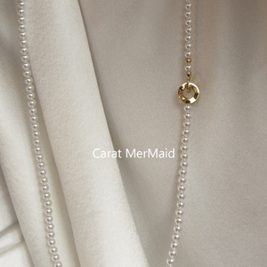原创设计小米粒珍珠项链轻奢小众珍珠串链锁骨链小香风长款长链女