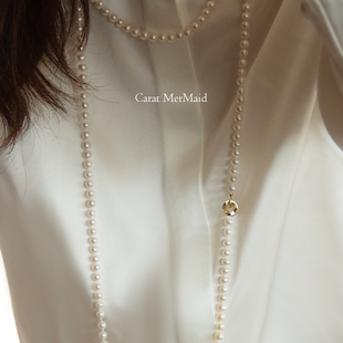 CaratMermaid正品长款小香珍珠毛衣链珍珠项链长双层珍珠项链女