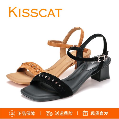 接吻猫一字扣带凉鞋女K76304A-11