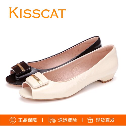 接吻猫平底鱼嘴鞋女鞋K76111A-11