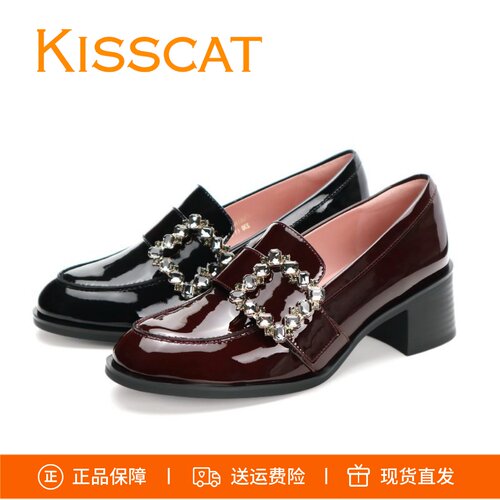接吻猫厚底乐福鞋真皮KA65114-10