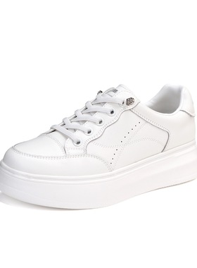 COMELY康莉2026厚底圆头透气一脚蹬休闲板鞋增高小白鞋女KKF61028