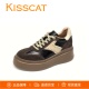 内增高休闲百搭小白鞋 KISSCAT接吻猫2026新款 太妃糖厚底德训鞋 女