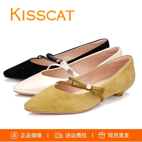 接吻猫尖头蝴蝶结女鞋K76124A-10