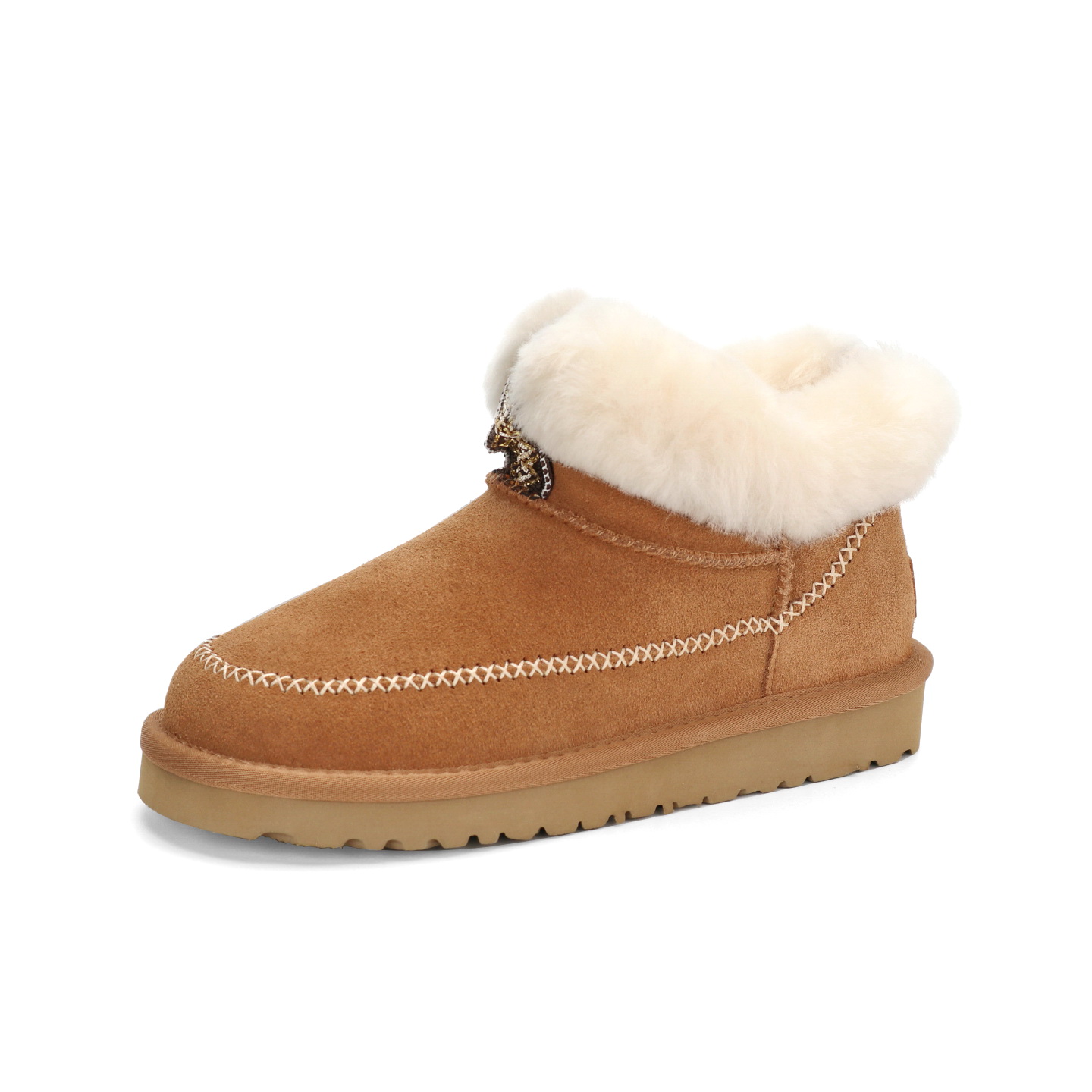 接吻猫羊毛真皮毛毛鞋雪地靴女靴