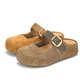 千百度2026圆头软底内增高皮带扣包头勃肯鞋 女鞋 A26225361B05B15