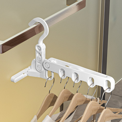 日本AISEN旅行折叠五孔衣架便携旅游晾晒衣服酒店浴室门栏杆挂架