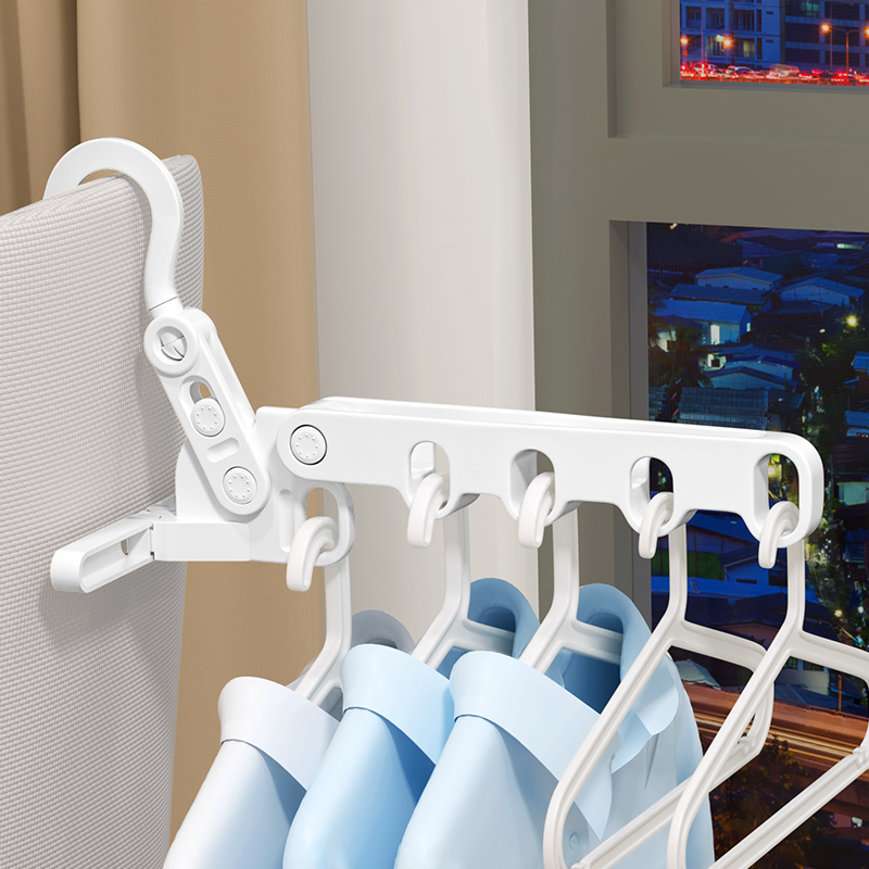 AISNE五孔折叠旅行晾衣架便携式旅游酒店出差晒衣服防滑挂衣架子