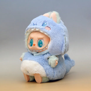 labubu娃衣一二三代搪胶毛绒挂件玩具分体鲨鱼玩偶着替拉布布衣服