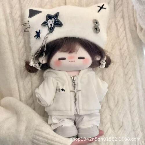棉花娃娃20cm娃衣10cm15厘米衣服可爱猫耳帽时尚穿搭套装精致礼物