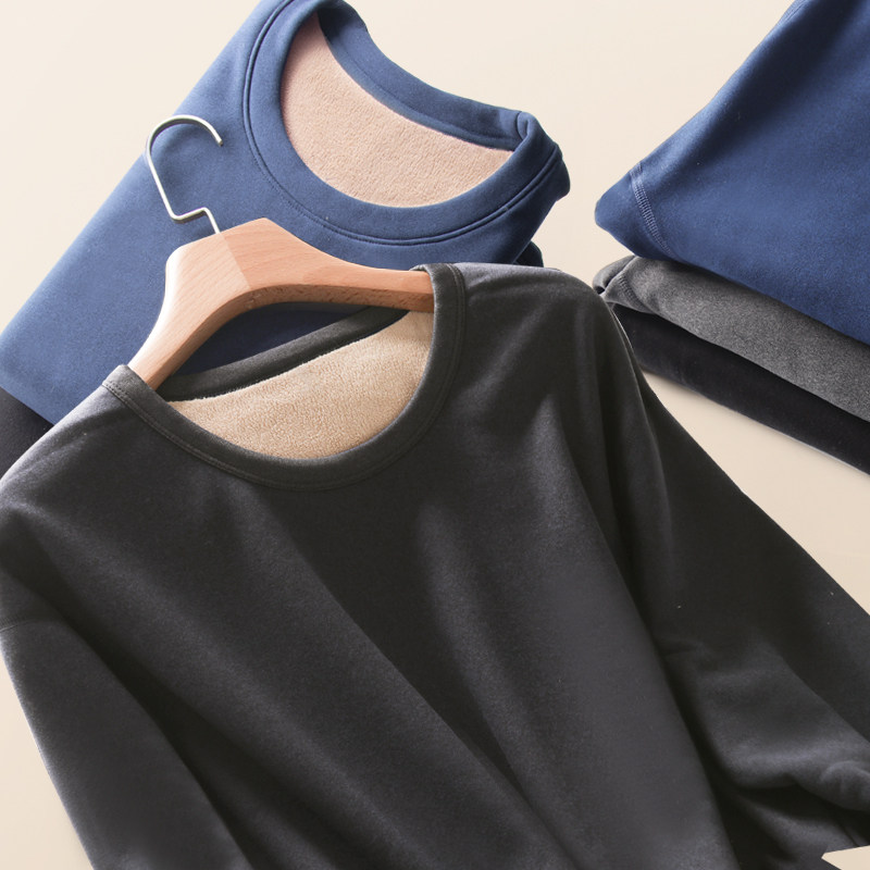 北极绒保暖内衣男士阳离子加绒加厚保暖衣套装女羊羔绒老年人冬季