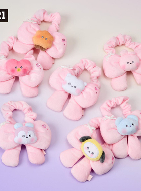BT21防弹少年团minini RIBBONED U毛绒头绳女大肠发圈玩偶扎发饰