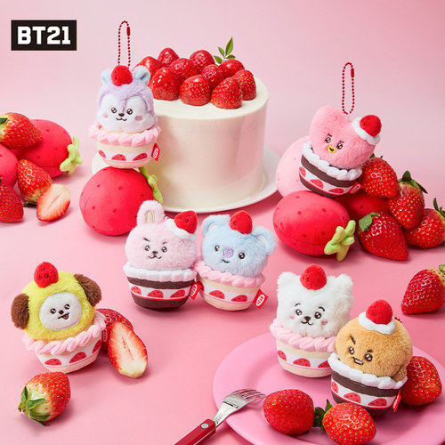 BT21草莓派对玩偶钥匙扣包挂件