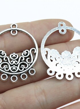 10个/包 35x28mm 多色锌合金 圆形耳环连接件 ABD-C13086