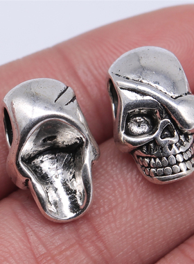 10个/包 18x11x9mm 多色DIY饰品配件骷髅大孔珠 ABD-C12146