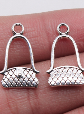 10个/包 12x20mm 多色锌合金 女士包包吊坠 ABD-C13758