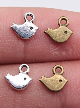 40个/包 8x7mm 多色DIY饰品配件 小小鸟吊坠 ABD-C11035