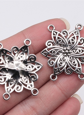 5个/包 33x31mm 多色 锌合金 4孔花朵身体链连接件 ABD-C14144