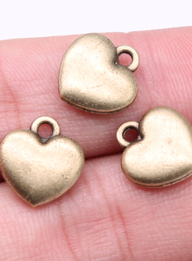 10个/包 13x12mm 古青铜色锌合金材质 爱心吊坠 ABD-C15532