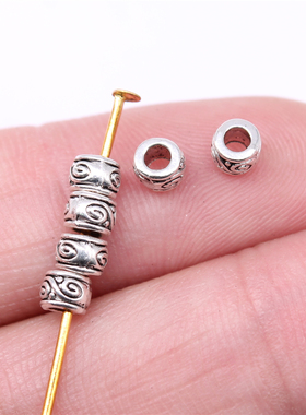 100个/包 4x4x3mm 多色 锌合金材质 隔位珠 ABD-C14833