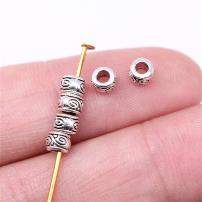 100个/包 4x4x3mm 多色 锌合金材质 隔位珠 ABD-C14833