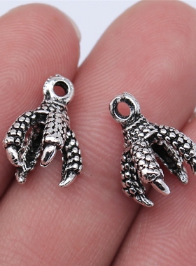 10个/包 15x9mm 古银色锌合金材质 鹰爪吊坠 ABD-C14559
