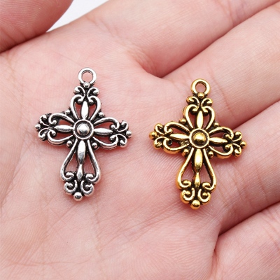 10个/包 28x20mm 多色DIY饰品配件十字架吊坠 ABD-C14557