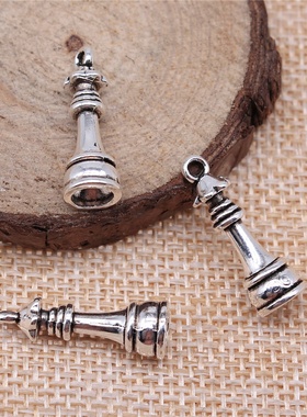 12个/包 23x8mm 多色 饰品配件 国际象棋 后吊坠 B11676-A11390