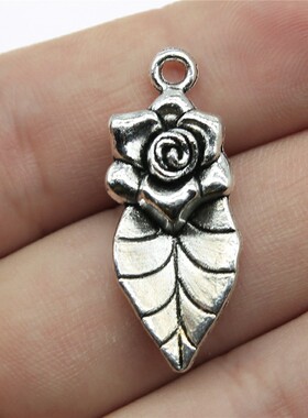 10个/包 32x13mm 古银色锌合金材质 花树叶吊坠 ABD-C10644