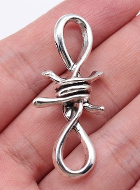 5个/包 45x19mm 多色锌合金 扭曲荆棘绳结连接件配件 ABD-C15652