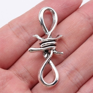 包 ABD 45x19mm 扭曲荆棘绳结连接件配件 C15652 多色锌合金 5个
