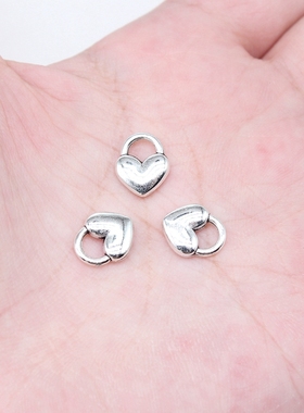 40个/包 11x9mm 古银色锌合金材质 爱心吊坠 ABD-C15736