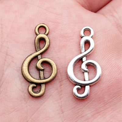 20个/包 23mm 多色锌合金材质 DIY饰品配件 音符吊坠 ABD-C10492