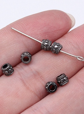 100个/包 4.7x4.7x3.9mm 多色锌合金 小孔珠隔位珠 ABD-C16266