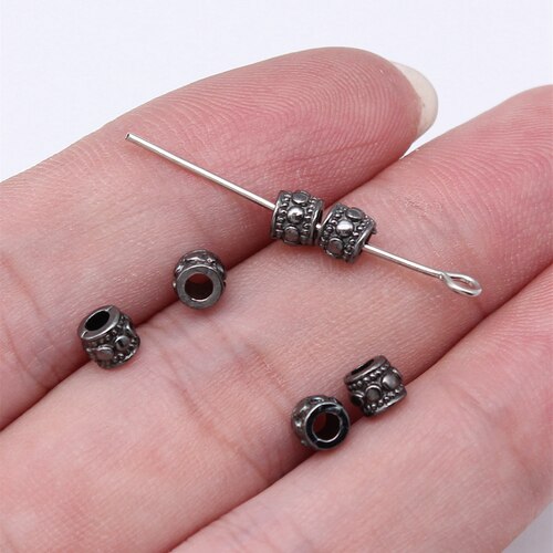 100个/包 4.7x4.7x3.9mm 多色锌合金 小孔珠隔位珠 ABD-C16266