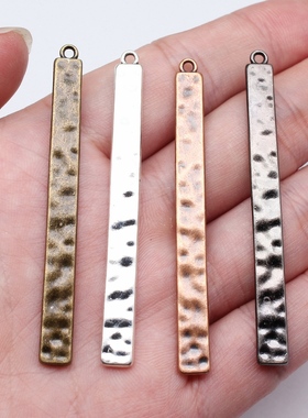 10个/包 63x6mm 多色锌合金 锤纹长条风铃坠子配件 ABD-C16293