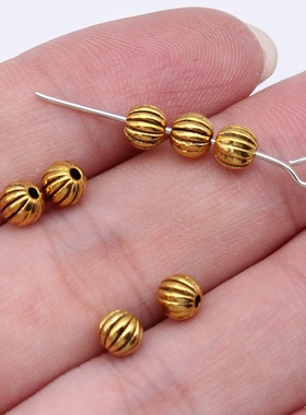 100个/包 4.9x4.9x4.5mm 球形南瓜珠小孔珠隔位珠 ABD-C16236