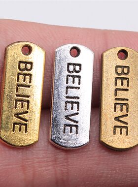10个/包 21x8mm 多色饰品配件 BELIEVE 吊坠 ABD-C10761
